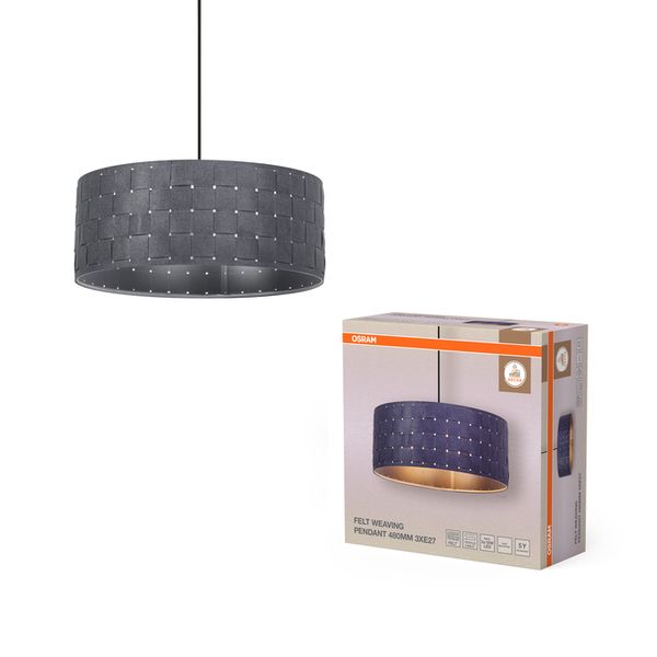 Decor Felt Weaving Pendant 480 mm 3XE27 Dark Grey - , изображение 2