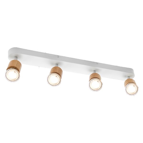 LED Spot Brick 4xGU10 White and Wood - , изображение 5
