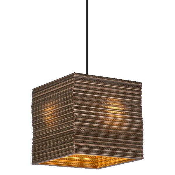 Decor Cardboard Square Pendant E27 Brown - , изображение 4