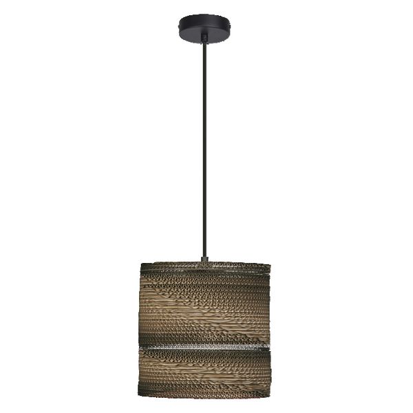 Decor Cardboard Cylinder Pendant E27 Brown - , изображение 3