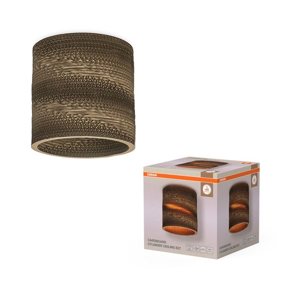 Decor Cardboard Cylinder Ceiling E27 Brown - , изображение 2