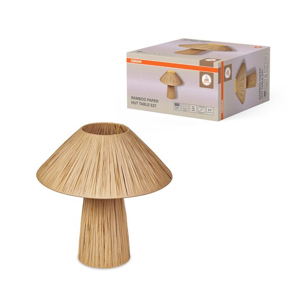 Decor Bamboo Paper Hut Table 1XE27 Brown - , изображение 2