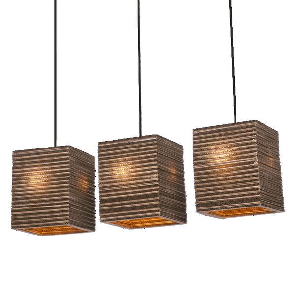 Decor Cardboard Square Pendant 3XE27 Brown - , изображение 4