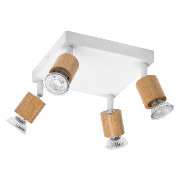LED Spot Brick 4xGU10 Plate White and Wood - , изображение 4