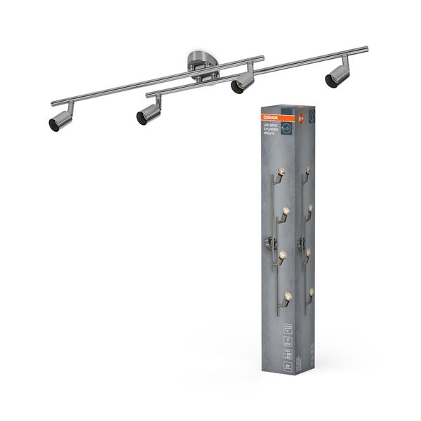 LED Spot Cylinder 4xGU10 Brushed Nickel - , изображение 3