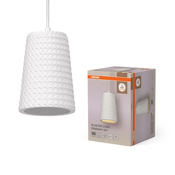 Decor Plaster Cone Pendant E27 White - , изображение 2