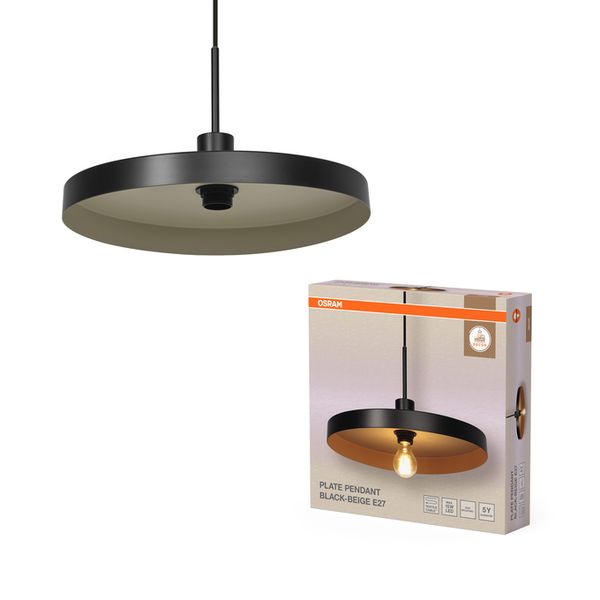 Decor Plate Pendant E27 Beige - , изображение 2