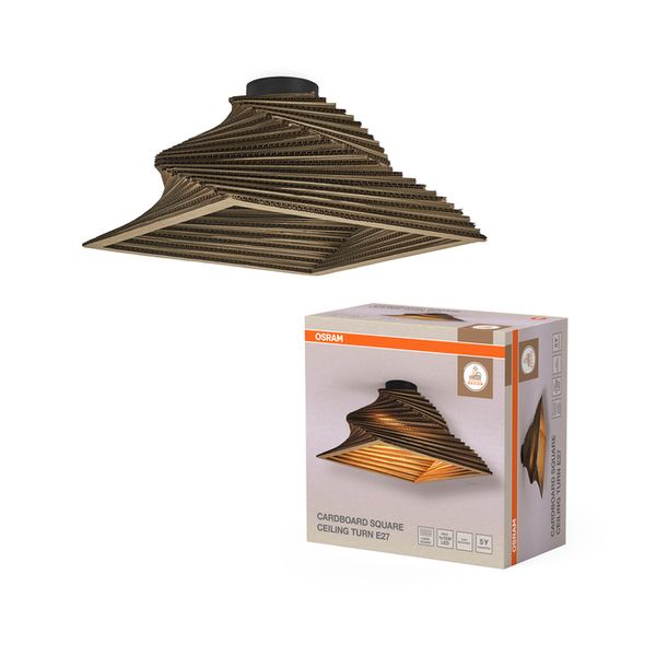 Decor Cardboard Square Ceiling Turn E27 Brown - , изображение 2