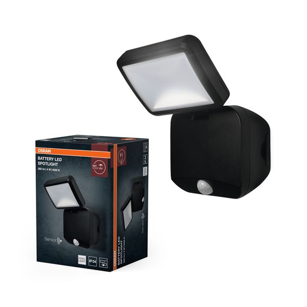 Battery LED Spotlight Sensor 4W 4000K IP54 Black - , изображение 2