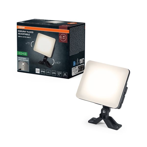 ENDURA® Flood Adjustable 20W 840 Black - , изображение 2