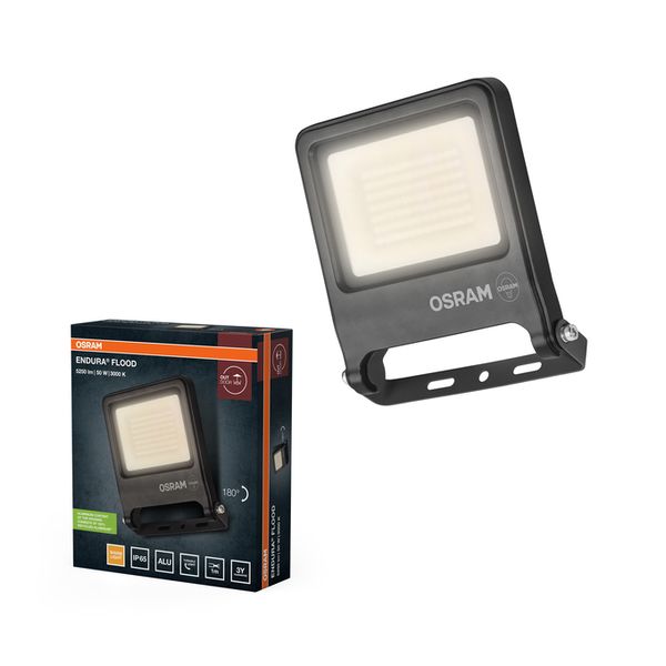 ENDURA® Flood Warm White PCR 50W Dark Grey - , изображение 2