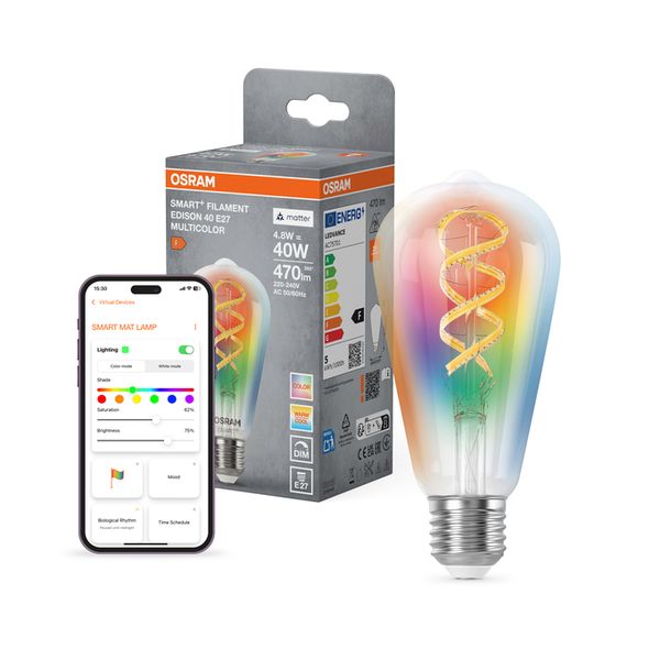 SMART+ MATTER Filament Multicolor Classic Edison 40 4.8W E27 - , изображение 7