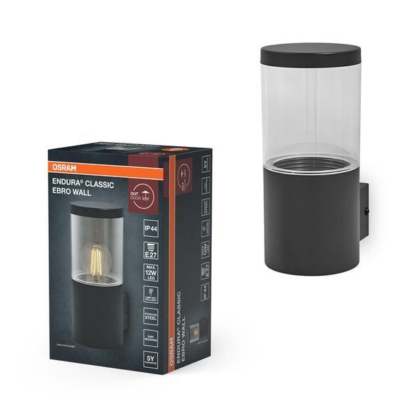 Endura Classic Ebro Wall E27 Dark Gray - , изображение 2