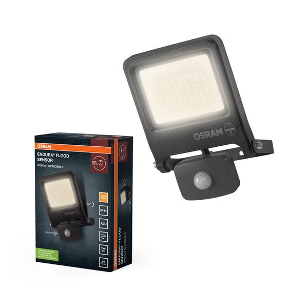 ENDURA® Flood Sensor Warm White PCR 30W Dark Grey - , изображение 2