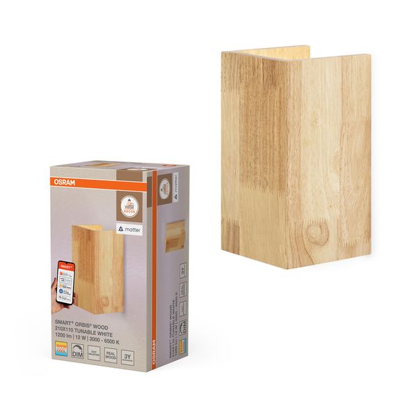 SMART+ MATTER Wall Wood 210X110mm Tunable White - , изображение 3