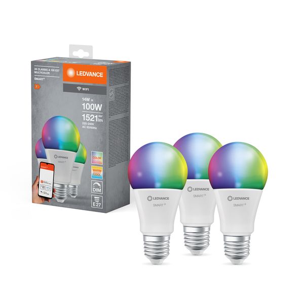 SMART WIFI A100 14W 230V RGBW FR E27 TRIPLE PACK - , изображение 4