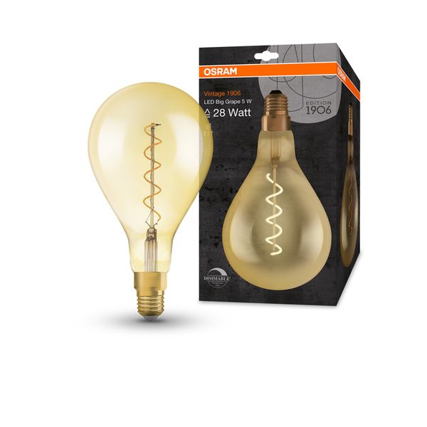 Vintage 1906 Edison 28 Filament Big Grape DIM 4W 820 Gold E27 - , изображение 7
