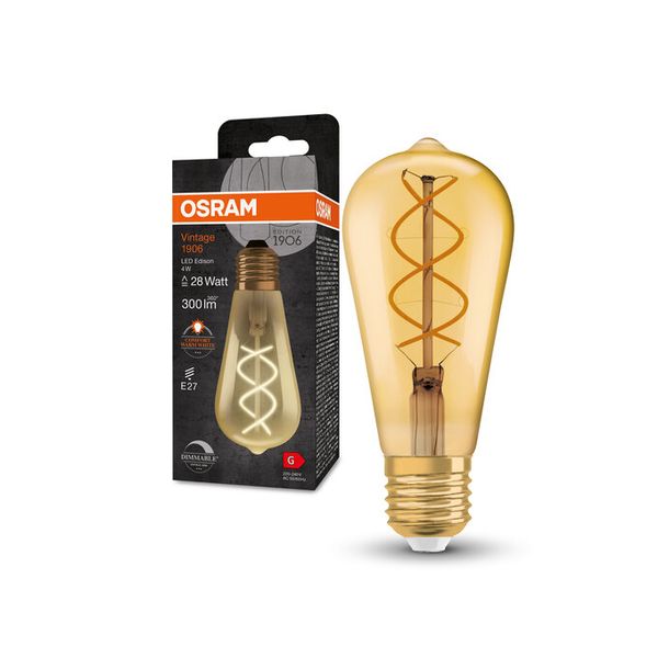 Vintage 1906 Edison 28 Filament DIM 4W 820 Gold E27 - , изображение 7