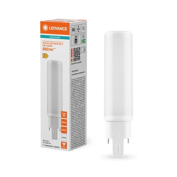 DULUX LED D/E13 HF & AC MAINS VALUE 6W 840 G24Q-1 - , изображение 5