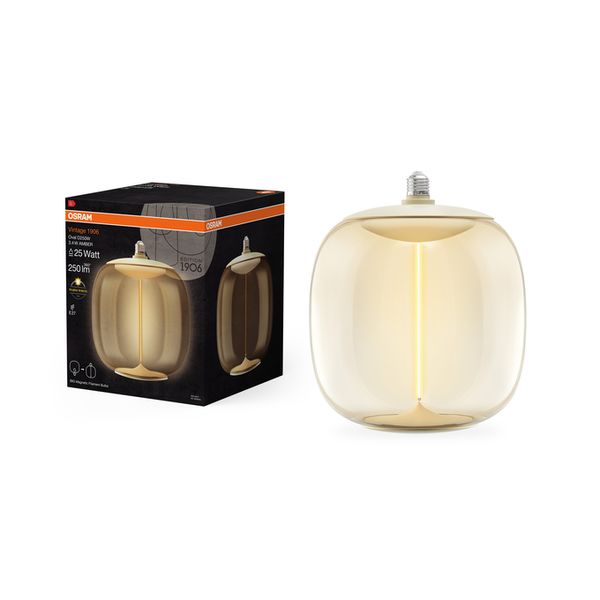 Vintage 1906 Big Oval 25 Filament Magnetic 3.4W 827 Amber E27 - , изображение 7