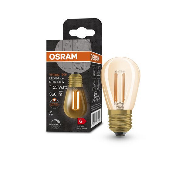 Vintage 1906 Mini Edison ST 45 33 Filament DIM 4.8W 822 Gold E27 - , изображение 13