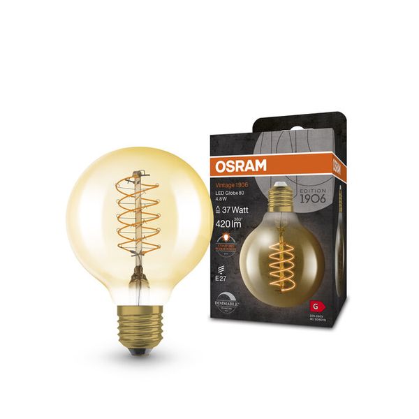 Vintage 1906 Globe 80 37 Filament DIM 4.8W 822 Gold E27 - , изображение 7
