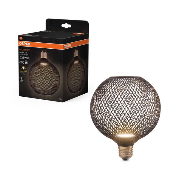 DECOR LED FLAT GLOBE 125 BLACK 3.5W 827 Frosted E27 Non-DIM - , изображение 7