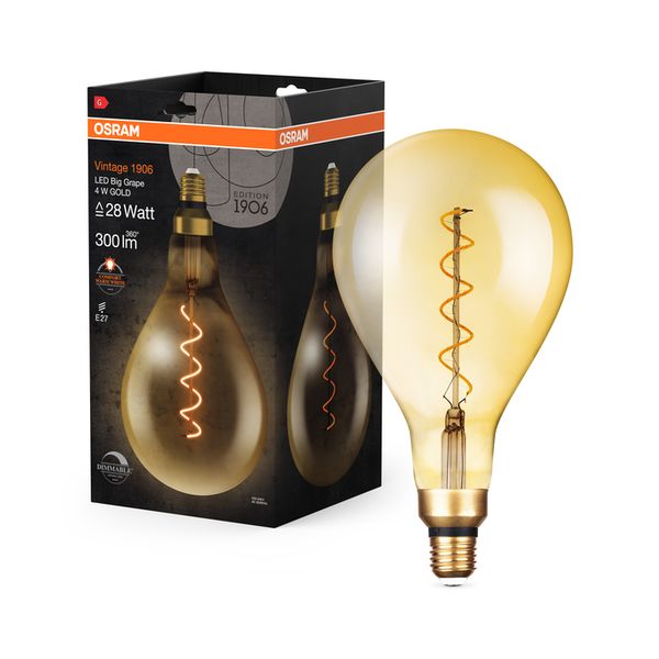 Vintage 1906 Edison 28 Filament Big Grape DIM 4W 820 Gold E27 - , изображение 16