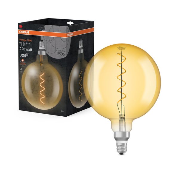 Vintage 1906 Big Globe 28 Filament 4W 820 Gold E27 - , изображение 16