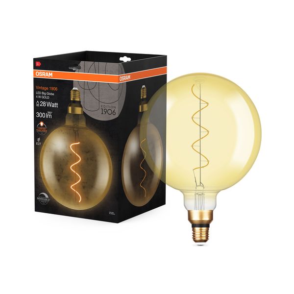 Vintage 1906 Big Globe 28 Filament DIM 4W 820 Gold E27 - , изображение 16