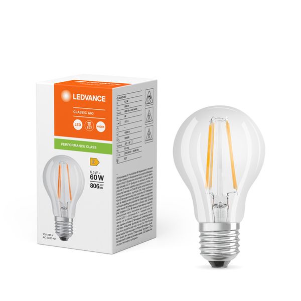 LED Classic A 60 Filament P 6.5W 840 Clear E27 - , изображение 5