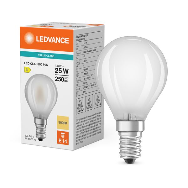 LED Classic P 25 Filament V 1.8W 830 Frosted E14 - , изображение 3