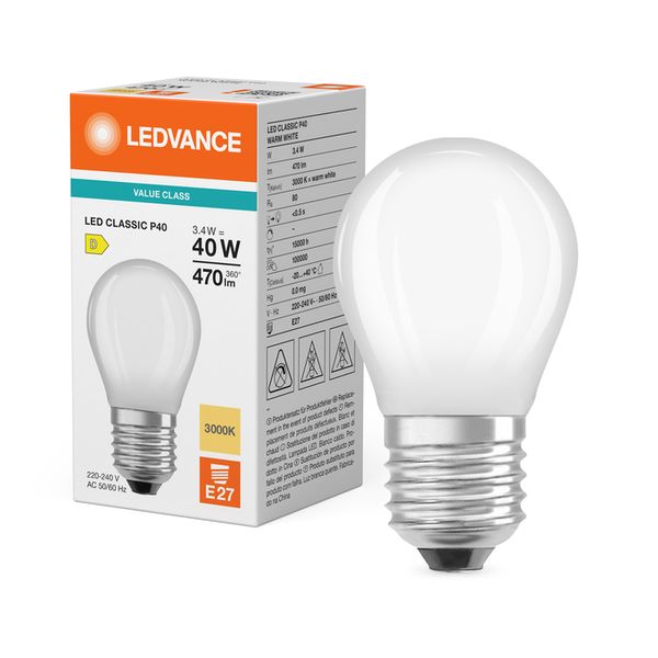 LED Classic P 40 Filament V 3.4W 830 Frosted E27 - , изображение 5