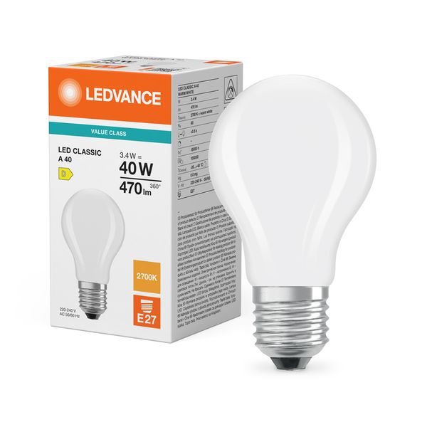 LED Classic A 40 Filament V 3.4W 827 Frosted E27 - , изображение 5