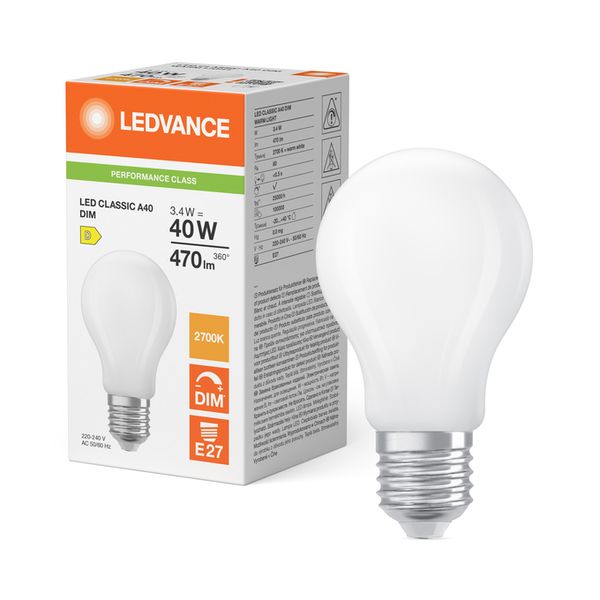 LED Classic A 40 Filament DIM P 3.4W 827 Frosted E27 - , изображение 5