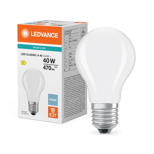 LED Classic A 40 Filament V 3.4W 865 Frosted E27 - , изображение 7