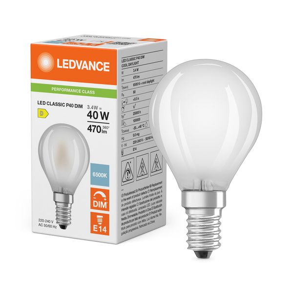 LED Classic P 40 Filament DIM P 3.4W 865 Frosted E14 - , изображение 5