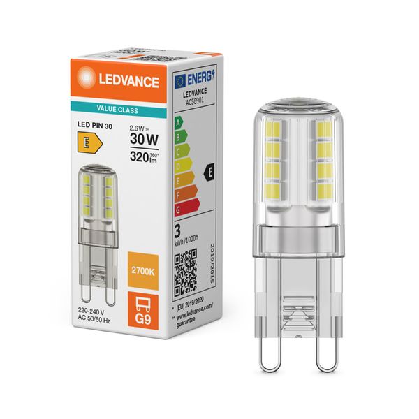 LED PIN 30 300° V 2.6W 827 Clear G9 - , изображение 5