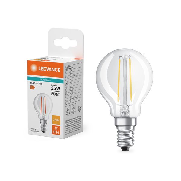 LED Classic P 25 Filament 2.5W 827 Clear E14 - , изображение 3