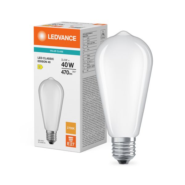 LED Classic Edison 40 Filament V 3.4W 827 Frosted E27 - , изображение 5
