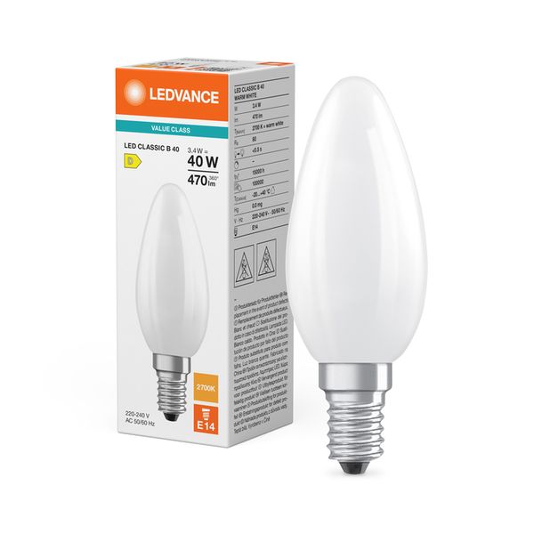 LED Classic B 40 Filament V 3.4W 827 Frosted E14 - , изображение 5