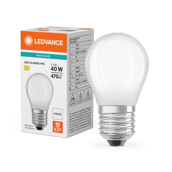 LED Classic P 40 Filament V 3.4W 840 Frosted E27 - , изображение 5