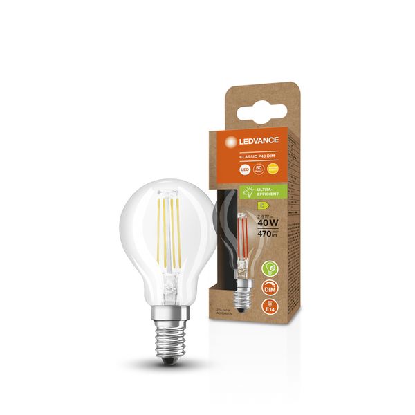 LED Classic P 40 Filament DIM Energy efficiency class C S 2.9W 827 Clear E14 - , изображение 5