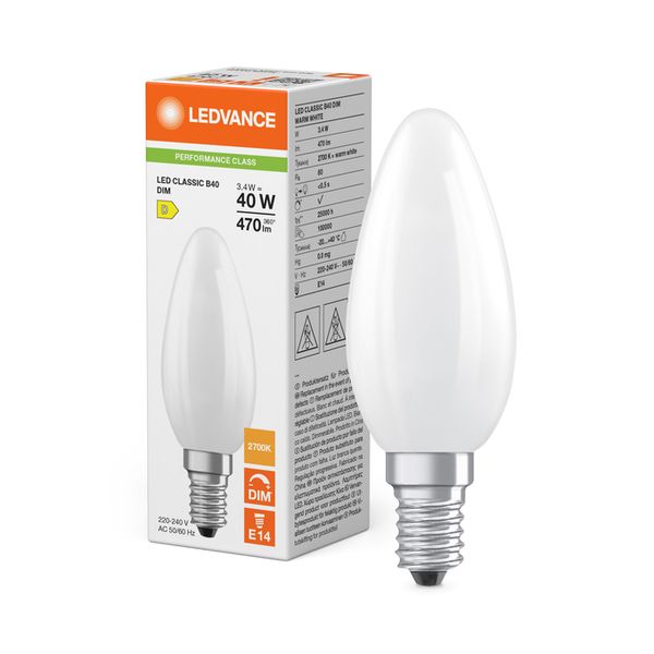 LED Classic B 40 Filament DIM P 3.4W 827 Frosted E14 - , изображение 5