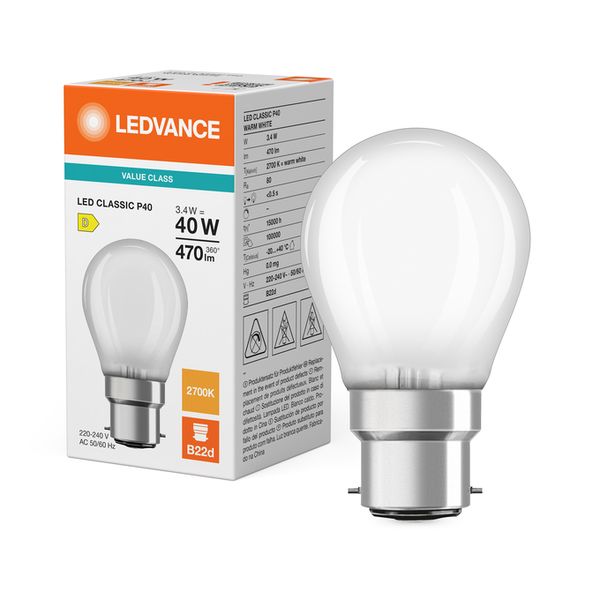 LED Classic P 40 Filament V 3.4W 827 Frosted B22d - , изображение 5