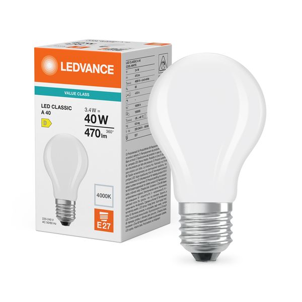 LED Classic A 40 Filament V 3.4W 840 Frosted E27 - , изображение 5