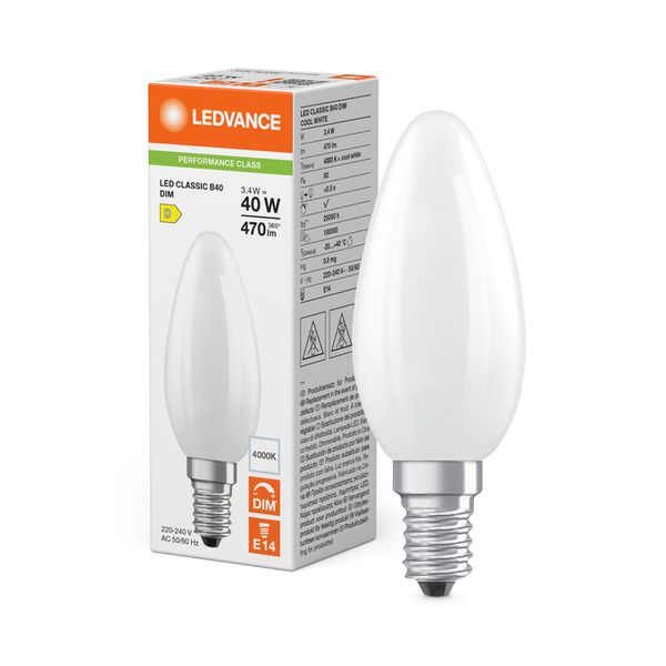 LED Classic B 40 Filament DIM P 3.4W 840 Frosted E14 - , изображение 5