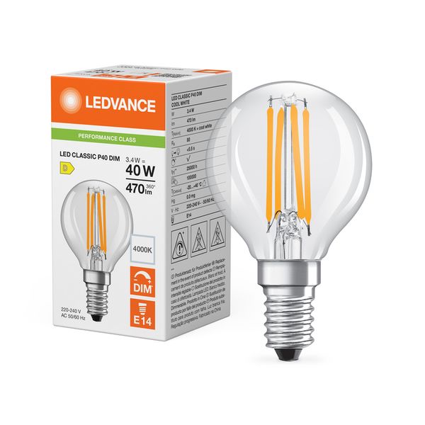 LED Classic P 40 Filament DIM P 3.4W 840 Clear E14 - , изображение 5