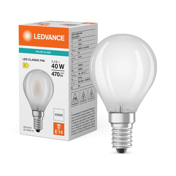 LED Classic P 40 Filament V 3.4W 840 Frosted E14 - , изображение 5