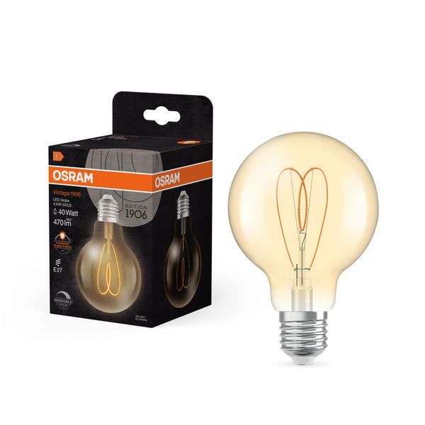 Vintage 1906 Globe 80 40 Heart Filament DIM 4.9W 922 Gold E27 - , изображение 13